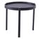13 Mesa de Apoio Redonda Enjoy Rivatti 50 cm -Largura- Tampo Polipropileno Preto Base em Aco Preto